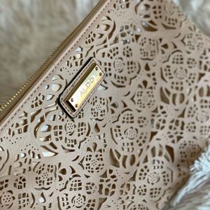 Aldo Laser Cut Floral Print Wristlet